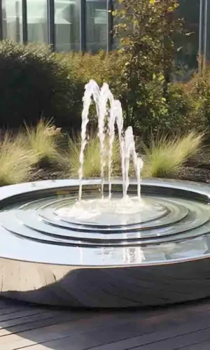 نافورة مياه ستانلس ستيل موديل دائري