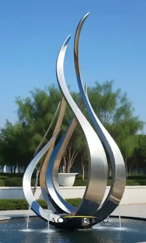 مجسم ستانلس ستيل مجنح كبير