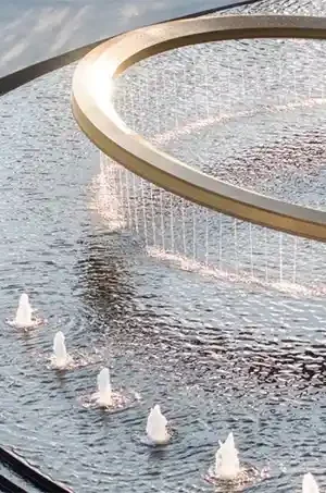 مجسم ستانلس ستيل مائي دائري