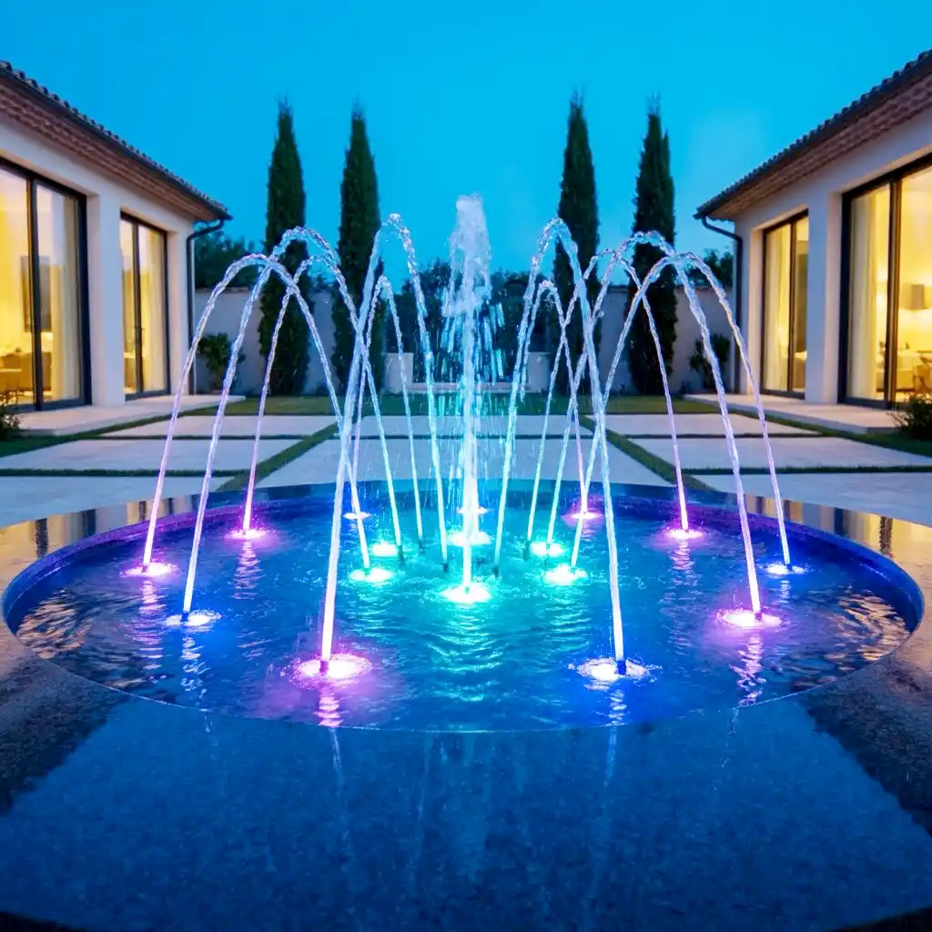 نافورة مائية راقصة ملونة مع إضاءة LED في جدة - كوفان أمون