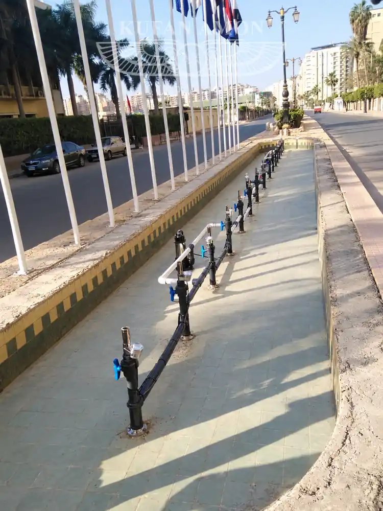 مرحلة التجهيز ٢ أعمال الحفر لقاعدة نافورة راقصة